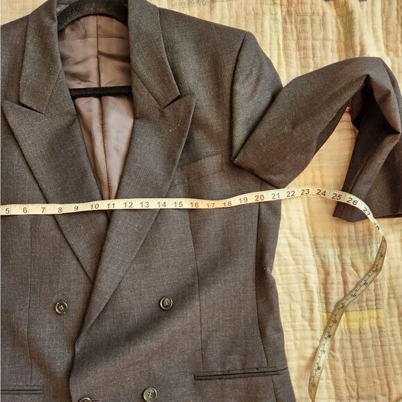 Vintage ZENIO collezione   double-breasted virgin wool blazer mens Sz 40L - Picture 4 of 13